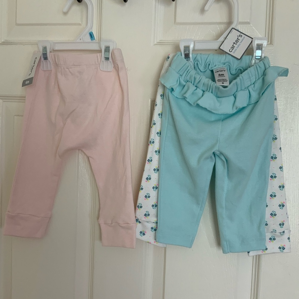 NWT. Bundle three cotton pants Baby girl size 6M